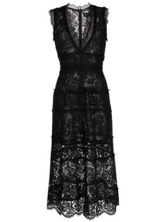 Cynthia Rowley Panelled floral-lace Flared Dress - Farfetch Venus Aries, Aries Style, Black Dress Gothic, Black Vintage Dress, Autumn Picnic, Black Lace Dress Long, Lace Coat, Cynthia Rowley Dress, Tank Dresses