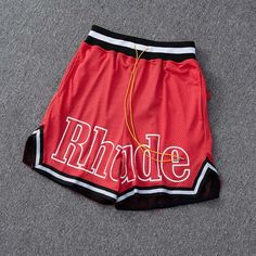 Rhude Classic Logo Print Breathable Beach Shorts Red Brand New With Tag Brand: Rhude Colour:Red Model Size: L Material: Polyester Hand Wash Recommended Elasticated Waistband With Drawstring, Oversized Mesh Red Beachwear Shorts For Vacation, Red Shorts For Beach Vacation, Red Summer Shorts With Elastic Waistband, Red Shorts For Beach Season Vacation, Red Shorts For Vacation And Beach Season, Red Elastic Waistband Shorts For Summer, Red Shorts For Vacation During Beach Season, Red Bottoms For Beach Vacation, Red Bottoms For Beach Season Vacation