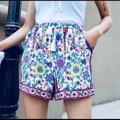 Brand New Lowest Price On Posh Boldbohemian Exclusive Size S Measures 17 Inches Across Waist When Fully Stretched, 19 Inches Across Hips Size M Measures 17.5 Inches Across Waist When Fully Stretched, 19.5 Inches Across Hips Size L Measures 18 Inches Across Waist When Fully Stretched, 20 Inches Across Hips. Super Cute Shorts Featuring Allover Floral And Bird Print - Rayon Cotton Fabric. Check Out My Closet For Outfits Perfect For: Athleisure Beach Beachy Birthday Blogger Boho Bohemian Bridal Caft Bohemian Shorts For Summer Beach Outings, Bohemian Boho Print Bottoms For Beach Season, Bohemian Bottoms For Beach Season Summer Outings, Bohemian Printed Bottoms For Summer, Bohemian Printed Summer Bottoms, Bohemian Style Bottoms For Beach Season, Bohemian Beach Shorts For Summer, Bohemian Shorts For Spring Vacation, Summer Beach Boho Print Bottoms