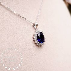 Halo Royal Blue Sapphire Necklace, Genuine Lab Grown 3 Carats 810 Oval Cut Sapphire, Royal Halo Sapphire Pendant, September Birthstone Gift - Etsy Oval Lab-created Sapphire Wedding Jewelry, Oval Lab-created Sapphire Jewelry For Wedding, Oval Sapphire Necklace With Brilliant Cut, Wedding Jewelry Oval Lab-created Sapphire, Wedding Oval Lab-created Sapphire Jewelry, Oval Sapphire Pendant For Anniversary, Sapphire Oval Pendant For Anniversary, Sapphire Necklace With Oval Halo Setting, Oval Sapphire Jewelry Gift