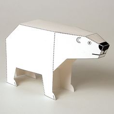 an origami polar bear made out of paper