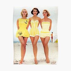 Pinup Swimwear For Beach Season, Retro Summer Swimwear Lined, Retro Lined Swimwear For Summer, Retro Swimwear For Beach Season, Vintage Lined Swimwear For Vacation, Vintage Swimwear For Poolside In Summer, Retro Yellow Swimwear For Summer, Yellow Retro Swimwear For Summer, Retro Swimwear For Beach Season Swimming