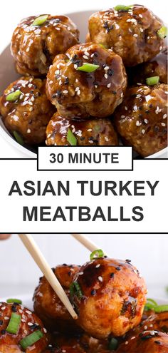 Meals Asian, Asian Turkey Meatballs, Meatballs Baked, Easy Meatballs, Asian Turkey, Turkey Meatballs Healthy, Ground Turkey Meatballs, Meatballs Recipes