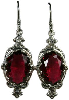 Ornate Oval Earrings As Gift, Ornate Oval Earrings For Gift, Classic French Hook Earrings As Gift, Classic French Hook Earrings For Gifts, Victorian Earrings With Lever Back For Gifts, Victorian Earrings With Lever Back Ear Wires As Gift, Camphor Glass Jewelry, Ruby Necklace Pendant, Pin Earrings