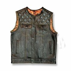 Great shopping ideas for Mens Hunt Club Leather Vest Snake Yellow Diamond Quilted Motorcycle Biker Vest, Mens Coats Jackets Snake Yellow, Biker Wear, Biker Stuff, Motorcycle Vest, Hunt Club, Biker Vest, Mens Club, Croc Leather, Biker Leather