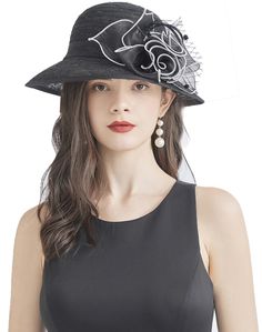 PRICES MAY VARY. SIZE:This hat has a brim that is 13cm/5.1inches all the way around, hat depth about 10cm/3.9inches fit for head circumference 21.26 inch~22.83 inches.Which has a small drawstring inside in order to give it a big size range. When the people who has a small headsize can pulled the elastic band to offer a smaller size. One size FEATURES:Made in Organza, UV 50+. Foldable elegant hat allows you carry it wherever you want to, quite soft and comfortable. Elegant flower decorations, wid Wedding Dress Hat, Elegant Hat, Tea Party Bridal, Kentucky Derby Fascinator, Derby Fascinator, Elegant Hats, Bowler Hat, Dress Hat, Elegant Flowers