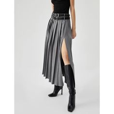 Sophisticated Gray Pleated Maxi Skirt. Perfect For Formal Events, Evening Parties, Or Office Wear. Features A High Waist And Flowing Pleats For A Graceful Silhouette. Versatile Piece For Various Occasions. Pleated Split Maxi Skirt Without Belt Composition: 80% Polyester, 20% Elastane Keywords: Maxi Skirt, Pleated Skirt, Gray Skirt, Formal Wear, Evening Attire, High Waist, Flowy Skirt, Elegant Skirt, Office Wear, Versatile Skirt Co834 L Feel Free To Make A Reasonable Offer! The Items May Arrive F Maxi Skirt Formal, Split Maxi Skirt, Grey Maxi Skirts, Summer Dress For Women, High Waist Dress, Elegant Skirt, Retro Chic, Evening Attire, Glamorous Evening Gowns