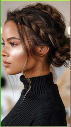 Looking for the latest hair do? Whether you want to add more edge or elegance – Updo hairstyles can easily make you look sassy and elegant. So if you’re looking for chic updo hairstyle for your next party, wedding, date night or other fancy occasion on your social calendar, so check out the... Braid Hairstyle Bridesmaid, Mostly Up Bridesmaid Hair, Upstyles With Braids, Updo Long Hair Bridesmaid, Updos For Long Hair With Braids, Bridesmaid Hairstyles 2024 Trends, Braided Ponytail Hairstyles Wedding, Elegant Braided Hairstyles Weddings, Glamour Hair Updo