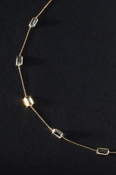 Made with 14k, 18k, and 24k plated gold, this only-at-Anthro collection is designed with everyday wear in mind. Whether working out, running errands, or heading to dinner, these made-to-last pieces add a glimmer of luxury to every look. Luxury Baguette Necklace For Formal Occasions, Elegant Gold Necklace With Baguette Shape, Elegant Gold Baguette Cut Necklace, Elegant Gold Baguette Necklace, Fine Jewelry Gold Baguette Cut Necklace, Gold Baguette Cut Necklace Fine Jewelry, Gold Rectangular Necklace For Evening, Luxury Yellow Gold Baguette Jewelry, Rectangular Gold Necklace For Evening