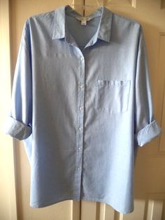 #ad Top Seller for Old Navy Lt Blue Chambray Classic Oxford Cloth Relax Buttondwn Shirt 5X 30 32 4X, Fashion Tops Blue Shirt With Rolled Sleeves For Daywear, Blue Long Sleeve Shirt With Rolled Sleeves, Blue Tops With Rolled Sleeves For Everyday, Blue Top With Rolled Sleeves For Everyday, Everyday Blue Tops With Rolled Sleeves, Classic Blue Blouse For Everyday, Spring Blue Plain Shirt, Classic Blue Blouse With Shirttail Hem, Light Blue Relaxed Fit Blouse For Everyday