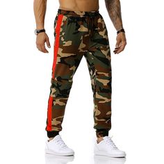 Style: Casual Pant Style: Jogger Pants Pant Length: Long Pants Fit Type: Regular Front Style: Flat Closure Type: Elastic Waist Waist Type: Mid Material: Cotton,Polyester,Polyurethane Season: Fall,Spring Package Contents: 1 x Pants Sporty Camouflage Bottoms With Pockets, Sporty Camouflage Sports Bottoms, Sporty Camouflage Cotton Bottoms, Camouflage Athleisure Bottoms For Gym, Jogger Pants Style, Mens Trousers Casual, Casual Pants Style, Casual Pant, Camouflage Pants