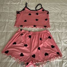 Adorable Pajama Set With Crop Top And Shorts. Never Worn Only Washed. Casual Pink Bedtime Sets, Pink Pajama Shorts For Summer Sleep, Pink Summer Pajama Shorts For Sleep, Pink Summer Sleepwear For Overnight, Cute Pink Loungewear Sets, Pink Summer Loungewear Sleepwear, Pink Sleepwear For Summer, Pink Summer Sleepwear For Lounging, Casual Pink Sleepwear For Sleepover