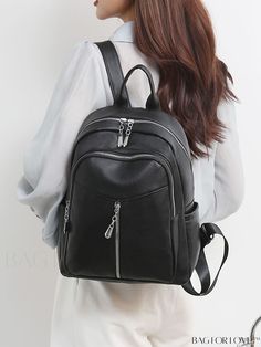 BagForLove - Stylish and Versatile Womens Backpack for Professionals on the Move Product Description Color Black Strap Type Adjustable Bag Size Large Pattern Type Plain Closure Type Zipper Style Unisex Type Classic Backpack Material PU Size Chart INCH CM Handle Height Strap Length Bag Height Bag Width Bag Length 2.8 inch 35.4 inch 11 inch 4.3 inch 13.8 inch Handle Height Strap Length Bag Height Bag Width Bag Length 7 cm 90 cm 28 cm 11 cm 35 cm Details Pictures Similar Products h2 { text-align: c Trendy Bags With Zipper Closure For Back To School, Trendy Back To School Bag With Zipper Closure, Trendy Back To School Bags With Zipper Closure, Trendy Back-to-school Bags With Zipper Closure, Back To School Leather Backpack With Zipper, Leather Softback Backpack With Zipper For Back To School, Black Back To School Backpack, Black Leather Backpack With Zipper For Students, Satchel Bag With Zipper Closure For Students