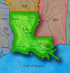 a map of the state of texas with major cities and rivers in green, red, and blue