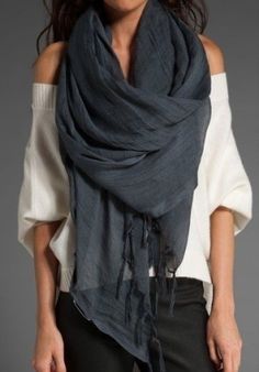 A few of our favorite things! Snuggle up with this scarf and a wine glass in hand! www.bartenurablue.com Vetements Clothing, Pashmina Scarf, Fashion Mode, Looks Style, Street Chic, Mode Inspiration, Mode Style, Girly Girl, Mode Outfits