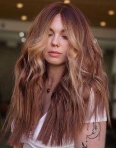 Jahodová Blond, Blonde Front Highlights, Long Haircuts For Fine Hair, Auburn Hair With Highlights, Long Auburn Hair, Fall Hair Color Ideas, Face Shape Hairstyles, Black Hair With Highlights, Caramel Balayage