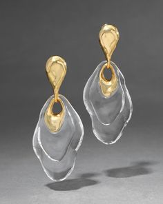 Liquid Lucite Ripple Drop Earring Agate Wedding Ring, Alexis Bittar Jewelry, Lucite Jewelry, High Fashion Jewelry, Stacked Bangles, Alexis Bittar, Earring Sale, Drop Earring, Gold Drop Earrings