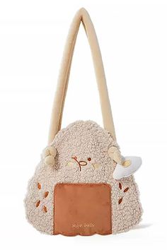 Cute Plush Onigiri Shoulder Bag Kawaii Harajuku Aesthetic Kawaii Shoulder Bag With Adjustable Strap, Kawaii Cute Shoulder Bag For School, Cute Kawaii Shoulder Bag For School, Harajuku Shoulder Bag With Cute Design For Everyday Use, Harajuku Style Handheld School Shoulder Bag, Kawaii Animal Design Shoulder Bag For Everyday Use, Kawaii Shoulder Bag With Animal Design For Everyday Use, Kawaii Shoulder Bag With Cute Design For Everyday Use, Kawaii Beige Rectangular Shoulder Bag