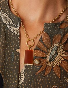 Add a punch of sunny shimmer to your next outfit with our Highlands Necklace made with an optic sunstone glass pendant and 18kt matte gold plating. Loungewear Capsule, Beach Towel Blanket, Beach Shop, Next Clothes, Embroidered Bag, Linen Bag, Beach Accessories, Charm Set, Luggage Accessories