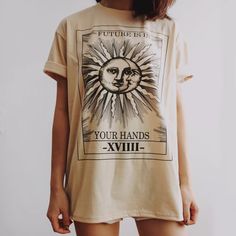 Sun & Moon Graphic Tee (Beige) – Megoosta Fashion Beige Summer Top With Screen Print, Beige Graphic Print Shirt For Summer, Cream Graphic Print Top For Summer, Beige Shirt With Graphic Print For Summer, Beige Graphic Print Shirt With Relaxed Fit, Beige Relaxed Fit Shirt With Graphic Print, Relaxed Fit Beige Shirt With Graphic Print, Beige Screen Print T-shirt For Summer, Summer Beige T-shirt With Screen Print