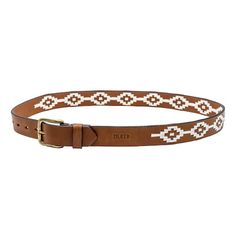 A handsome belt made from premium leather Luxury Adjustable Embroidered Belt, Classic Adjustable Embroidered Belt, Elegant Leather Belt With Embroidery, Brown Leather Belt With Embroidery, Brown Embroidered Leather Belt, Adjustable Embroidered Leather Belt, Luxury Embroidered Brown Belts, Casual Brown Embroidered Belt, Formal Brown Embroidered Belt