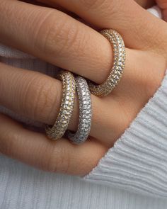 A pave ring version of our best-selling Baby Amalfi Hoops Ring is 4.3 mm tall Made from plated brass and Cubic Zirconia stones Plating is 0.03 microns + e-coating for long lasting durability Plated high polish 14K Antique Gold for maximum shine Hand set CZ stones for a luxe fine-jewelry look Available is US Sizes 5, 6, and 7 | Click here for your international ring size conversion Ring is 100% nickel-free and cadmium-free Available in Silver too Also available in an all metal version As seen on Dazzling White Stackable Rings, Stackable Rings With Pave Setting In Cubic Zirconia, Promise Ring With Halo And Cubic Zirconia, Stackable Rings With Pave Setting And Cubic Zirconia, Stackable Cubic Zirconia Rings With Pave Setting, Dazzling Pave Setting Ring In Round Band, Stackable Cubic Zirconia Diamond Ring For Promise, Cubic Zirconia Pave Setting Round Band Rings, Round Cubic Zirconia Ring With Pave Setting