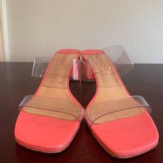 Schutz Ariella Acrylic Mid Heel Sandal Size: 8.5 B Classic Barbie Pink Color! Super Trendy Item! Barbiecore Perfect For Any Occasion Bnwt Schutz Ariella Acrylic Mid Heel Sandal Features A Bold And Innovative Design That Are Sure To Anchor Your Look. The Pink Pvc Upper Is Incredibly Eye-Catching And Slip-On Styling Makes These Sandals Easy To Wear. With A Lightly Padded Leather Insole And Smooth Leather Sole, These Sandals Offer Both Comfort And Style. The 2.5 Inch Heel Is The Perfect Height For Pink Sandals With Clear Strap For Summer, Summer Pink Sandals With Clear Strap, Summer Pink Heels With Clear Strap, Beach Heels With Clear Ankle Strap, Beach Heels With Ankle Strap And Clear Strap, Spring Clear Strap Open Toe Sandals, Spring Open Toe Sandals With Clear Strap, Flat Sandals With Clear Strap For Spring, Beach Heels With Clear Strap And Block Heel