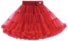 Red Tiered Dress With Gathered Skirt, Red Gathered Tiered Skirt Dress, Red Tiered Skirt Dress With Gathered Detail, Red Tulle Tutu Dress For Spring, Red Tulle Skirt For Summer, Spring Red Tulle Tutu Dress, Red Tiered Skirt With Ruffle Hem, Red Summer Skirt With Attached Cancan, Summer Red Skirt With Attached Cancan