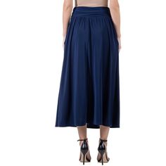 Discover the perfect blend of comfort and style with the 24seven Comfort Apparel Womens Foldover Maxi Skirt With Pockets. This versatile and chic skirt is a must have addition to your wardrobe. With four stunning color options to choose from, you can effortlessly express your personal style. The foldover waistband and pleated waist add a touch of sophistication, while the flowy A line shape creates a flattering and feminine silhouette. With added functional pockets, that ensure convenience witho Chic Solid Color Lined Skirt, Chic Lined Skirt, Versatile Midi-length Bottoms For Day Out, Versatile Midi Length Bottoms For Day Out, Chic Solid Color Maxi Skirt For Day Out, Versatile Midi Bottoms For Day Out, Chic Solid Color Skirt, Chic Solid Color Long Skirt, High-waisted Maxi Skirt For Day Out