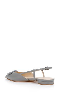 This sleek pointy-toe sandal is topped with logo hardware and outfitted with an adjustable slingback strap. Adjustable slingback strap with buckle closure Leather upper, lining and sole Imported Chic Evening Slingback Sandals With Tang Buckle, Evening Slingback Sandals With Tang Buckle, Designer Slingback Sandals With Buckle Closure, Chic Leather Slingback Pumps With Tang Buckle, Chic Slingback Sandals With Tang Buckle, Chic Slingback Sandals With Ankle Strap, Chic Slingback Pumps With Adjustable Strap, Spring Formal Slingback Sandals With Tang Buckle, Formal Spring Slingback Sandals With Tang Buckle