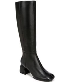 Circus NY by Sam Edelman Oaklyn Leather Square Toe Tall Boots | Dillard's Boots No Heel, Club Shoes, High Leather Boots, Chunky Block Heels, Knee High Leather Boots, Dillard's, Tall Boots, Sam Edelman, Circus