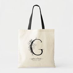 Monogram Floral Custom Tote Bag - Single Letter G - tap to personalize and get yours #monogram, #monogram #tote, #gift, #bridesmaids Monogram Teacher Gifts, The Letter G, Bridesmaid Tote Bags, Monogram Tote Bags, Popular Bags, Single Letter, Custom Tote Bags, Monogram Tote, Floral Monogram