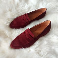 "❣❣DESCRIPTION Wine red suede loafers for women are attractive and simple. They are extremely comfortable, feather-light, trendy, and useful. Slip-on casual shoes with a classic style that are perfect for the season. These shoes with a pointy toe are handmade in Greece from smooth burgundy suede leather. The nice leather lining wraps around your feet and molds to them. The lightweight sole and cushioned insole provide all-day comfort. Stylish moccasin shoes offer maximum comfort, stylish style, Luxury Red Loafers With Plain Toe, Luxury Fall Tassel Loafers For Business, Suede Pointed Toe Slip-ons For Work, Elegant Closed Toe Loafers With Suede Lining, Suede Slip-on Tassel Loafers For Office, Office Suede Slip-on Tassel Loafers, Classic Red Leather Shoes For Fall, Elegant Burgundy Loafers With Rubber Sole, Classic Red Sole Slip-on Flats