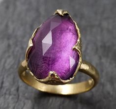 I created this setting in wax then cast it in recycled solid 18k Yellow gold at my home studio. This ring is a size 7 it can be sized. The stone is Amethyst. it measures about 15mm X 10mm I created a rustic texture in the gold. Throughout all time and history, in every tribe and culture all around the world crystals, minerals and gemstones have used for healing, luck, divination, adornment vibrational medicine and so much more. Amethyst connects you to your inner knowing and spirituality. Vibrational Medicine, Inner Knowing, Ring Rosegold, Rustic Texture, Custom Wedding Rings, Amethyst Gold, Wedding Rings Solitaire, Sapphire Engagement Ring Blue, Colorless Diamond