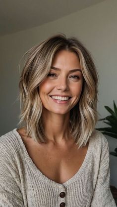 Fall Blonde Lob, Shoulder Length Hair With Texture, Lob Bob Haircuts, Fall Hair Cuts Medium Shoulder Length, Medium Fall Hairstyles 2024, Shoulder Length Haircut 2024, Fall Bronde Balayage Shoulder Length, Haircut Women Shoulder Length, Hair Cuts Woman Medium