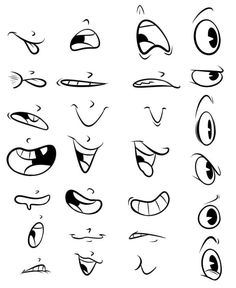 an assortment of cartoon eyes with different expressions