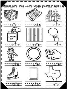 a worksheet with pictures and words to help kids learn how to read the word