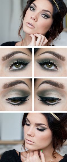 Linda Hallberg - STUREPLAN.se Makeup Sage Green, Makeup Corner, Eye Inspiration, Drag Make-up, Sage Green Wedding, Black Makeup