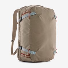 the back view of a backpack with straps on it's sides and an attached shoulder strap