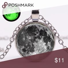 Lot of 2 Womens New Glow in the Dark Moon Necklace Beautiful Necklace with a Greenish Glow in Dark no brand Jewelry Necklaces Glow In Dark, Dark Moon, Brand Jewelry, Moon Necklace, Beautiful Necklace, Silver Blue, No Brand, Jewelry Branding, In The Dark