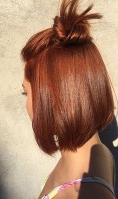 Ginger Hair Color, Hair Color Auburn, Beautiful Hair Color, Trendy Hair Color, Penteado Cabelo Curto, Auburn Hair, Short Hairstyle, Blonde Bobs, Red Hair Color