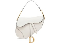 Dior Purse, Y2k Handbag, Brand Name Bags, Dior Saddle, Gold Bag, White Purses, White Handbag, Saddle Bag, Cute Bag