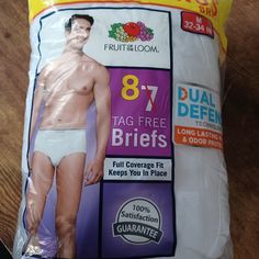 Fruit Of The Loom Tag Free Briefs 8pk M 32"-34" White Full Coverage Fit New Fruit, Mens Thermals, Fruit Of The Loom, The Loom, Briefs, String Bikinis, Loom, Give It To Me, Color White