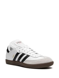 Adidas Samba Classic "White/Black" Sneakers - Farfetch Black And White Sambas, White Samba, Adidas Samba Classic, Samba Classic, Basket Noir, Older Style, Older Fashion, Black Sneakers, Adidas Samba