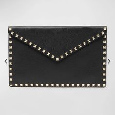 Excellent Condition. With Tags And Original Box. Designer Formal Bags With Studs, Black Studded Evening Bag, Designer Black Bag With Studs, Designer Black Bags With Studs, Luxury Formal Bags With Studs, Designer Black Studded Bag, Luxury Studded Formal Bags, Luxury Black Bags With Rivets, Black Designer Bag With Rivets