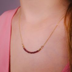 "\"Red Jade Necklace | Jade Beaded Gemstone Necklace | Gold Elegant Necklace with Real Jade Gem Stone Round Beads | 14k Solid Gold\" ∙ P R O D U C T I O N ∙ ‣ All of our products are handmade and made to order ‣ All of our items are 14K real gold. We do not carry any gold filled, gold plated, or gold vermeil items. Also there are no other metals used so all items are hypoallergenic. ‣ Raw materials are coming from historical gold and jewelry market of Istanbul Grand Bazaar. The Grand Bazaar (Kap Garnet Gemstone Beads Necklace, Garnet Bead Necklaces For Gifts, Garnet Round Beads Necklace For Gift, Garnet Round Bead Necklace For Gift, Garnet Beaded Necklaces As Gift, Garnet Necklaces With Faceted Beads For Gifts, Elegant Ruby Beads As Gift, Elegant Ruby Beads Gift, Red Garnet Beaded Necklaces With Round Beads