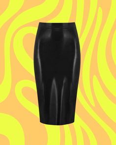 A classic staple for anyone’s wardrobe. Our midi skirt sits high on the waist, using double thickness quality latex at the waistband to accentuate curves. Panelled sections are tailored perfectly to the body's contours, whilst the reinforced back split, using beautifully subtle cotton taping, allows the wearer to walk with ease. The skirt is fastened with a YKK hidden zip and is secured inside with a swan hook for extra durability. 100% Latex Hand wash only XS - UK 8 - 30D/32C/34B S - UK 10 - 32D/34C/36B M - UK 12 - 34D/36C/38B L - UK 14 - 36D/38C/40B Chic Fitted Pencil Skirt For Club, Sleek Pencil Skirt For Night Out, Elegant Club Mini Pencil Skirt, Elegant Mini Pencil Skirt For Club, Modern Midi Skirt For Party, Modern Party Midi Skirt, Modern Midi Party Skirt, Fitted Midi Pencil Skirt For Night Out, Chic High Waist Pencil Skirt For Club