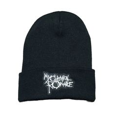 Rock Band Beanie Hat Winter Skull Cap. Punk Style Adjustable Beanie Hat, Adjustable Punk Beanie Hat, Alternative Beanie For Streetwear, Punk Style Hat For Streetwear, One Size Fits Most, Punk Style Hat For Streetwear, Punk Halloween Streetwear Hat, Black Beanie With Letter Print For Streetwear, Black Alternative Style Hats For Streetwear, Alternative Winter Cap Hat