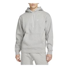 Nike AS NK Solo SWSH Fleece Po Light gray DX1356-063 (Men's/Embroidery/Solid Color) Gray Fleece Sweatshirt For Sports, Nike Gray Sportswear Sweatshirt, Nike Gray Fleece Hoodie, Nike Gray Sweatshirt Sportswear, Gray Nike Fleece Hoodie, Nike Gray Long Sleeve Sweatshirt, Gray Winter Sportswear Sweatshirt, Nike Gray Sweatshirt For Winter, Nike Gray Winter Hoodie