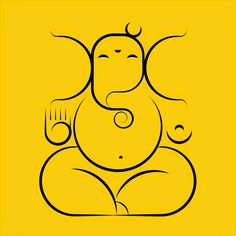 a drawing of an elephant sitting on top of a yellow background